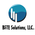 Redwood City Web Design 2 Blue circle logo with three white vertical bars; text reads BFTE Solutions, LLC. underneath.