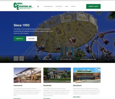 San Jose Web Design 10 Website homepage for Carroll Engineering
